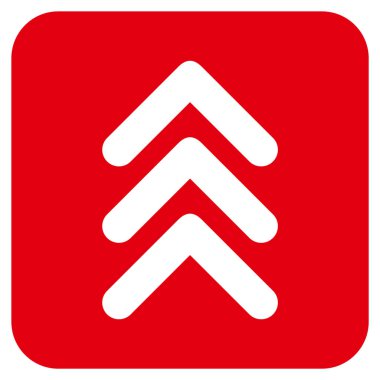 Vektör simge düz Yukarı Çift ok ucu kare