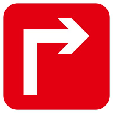 Vektör simge düz kare sağa dönün