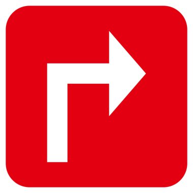 Vektör simge düz kare sağa dönün