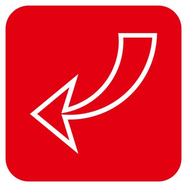 Düz kare vektör simgesi geri al