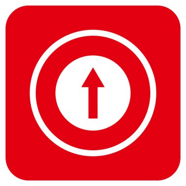 Yukarı yönlü ok düz kare vektör simgesi