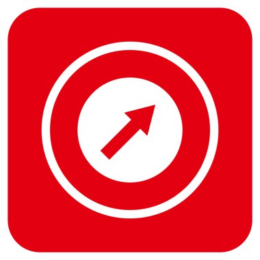 Yukarı sağ yuvarlak ok düz kare vektör simgesi