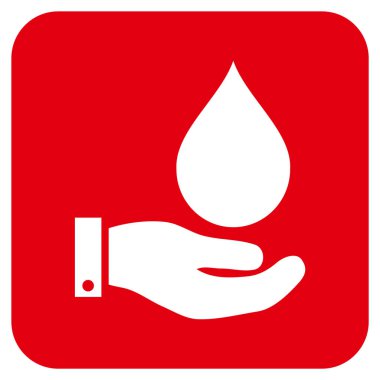 Vektör simge su hizmet düz kare