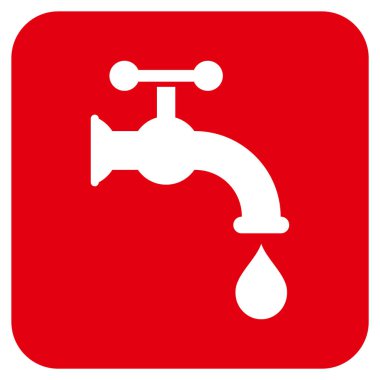 Su musluk düz kare vektör simgesi