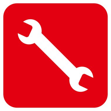 İngiliz anahtarı düz kare vektör simgesi