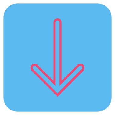 Düz aşağı ok vektör simgesi kare