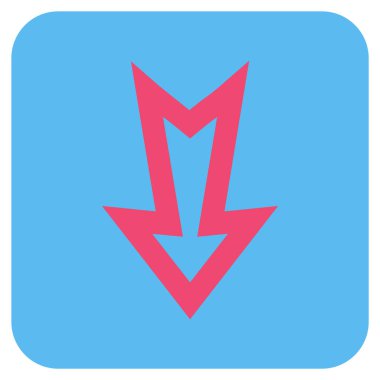 Düz aşağı ok vektör simgesi kare