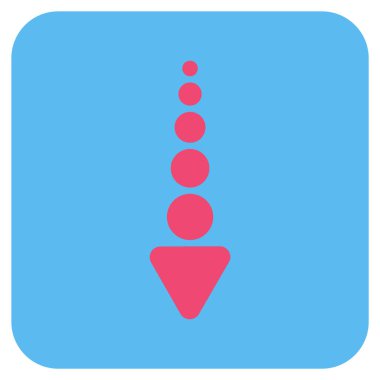 Düz aşağı ok vektör simgesi kare