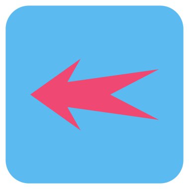 Düz sol ok vektör simgesi kare