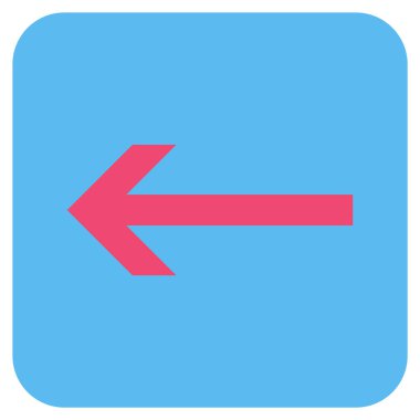 Düz sol ok vektör simgesi kare