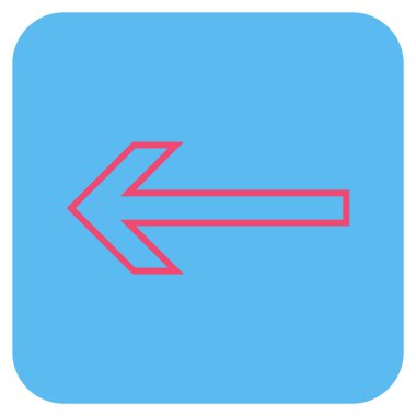 Düz sol ok vektör simgesi kare