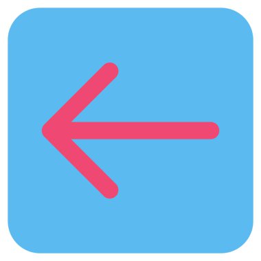 Düz sol ok vektör simgesi kare