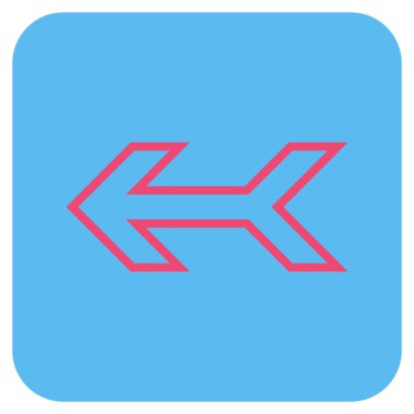 Düz sol ok vektör simgesi kare