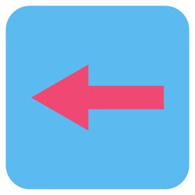 Düz sol ok vektör simgesi kare