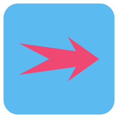 Ok sağ düz vektör simgesi kare