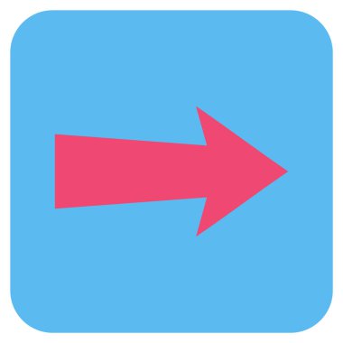 Ok sağ düz vektör simgesi kare