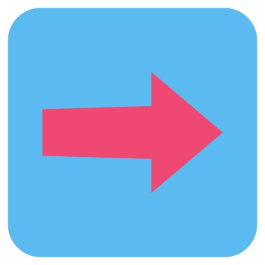 Ok sağ düz vektör simgesi kare