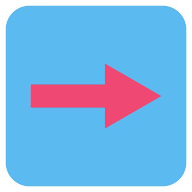 Ok sağ düz vektör simgesi kare