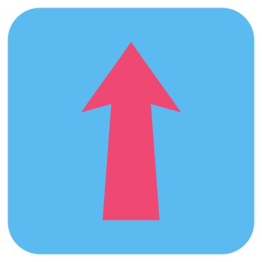 Düz yukarı ok vektör simgesi kare