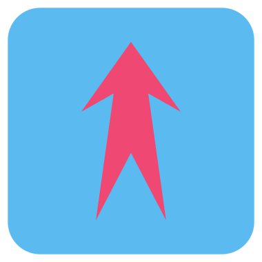 Düz yukarı ok vektör simgesi kare