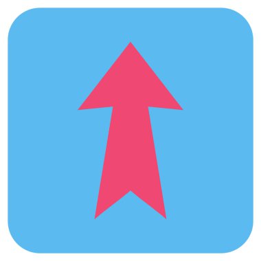 Düz yukarı ok vektör simgesi kare