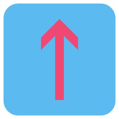 Düz yukarı ok vektör simgesi kare