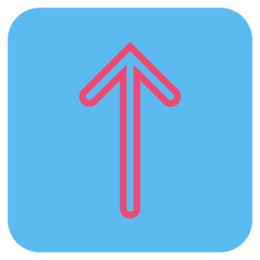 Düz yukarı ok vektör simgesi kare