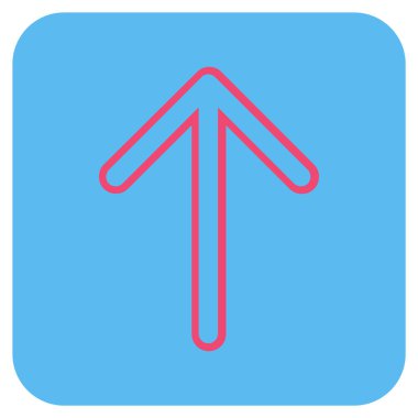 Düz yukarı ok vektör simgesi kare