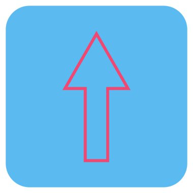 Düz yukarı ok vektör simgesi kare