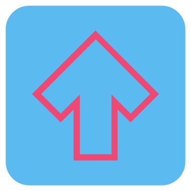 Düz yukarı ok vektör simgesi kare