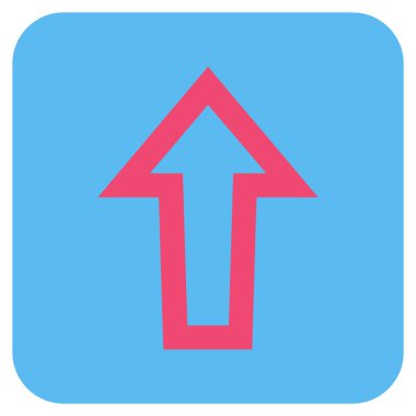 Düz yukarı ok vektör simgesi kare