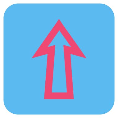 Düz yukarı ok vektör simgesi kare