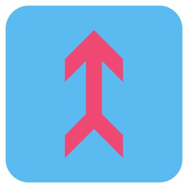 Düz yukarı ok vektör simgesi kare