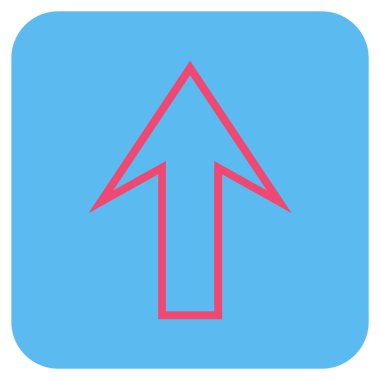 Düz yukarı ok vektör simgesi kare