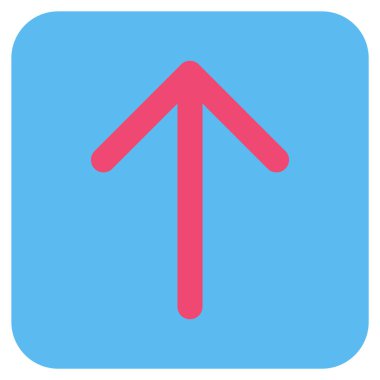 Düz yukarı ok vektör simgesi kare