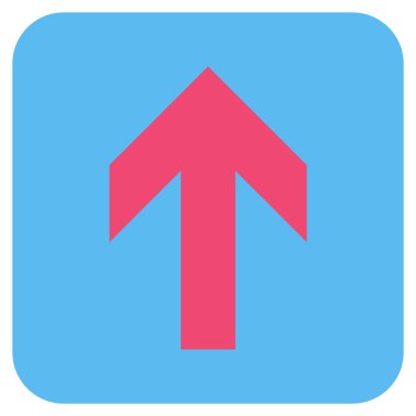 Düz yukarı ok vektör simgesi kare