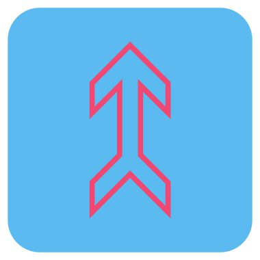 Düz yukarı ok vektör simgesi kare