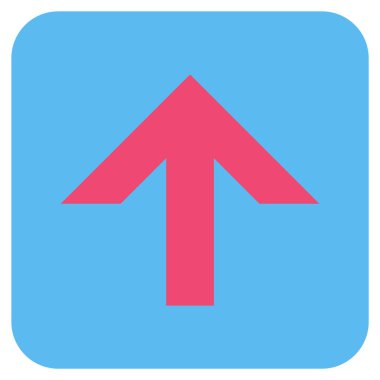 Düz yukarı ok vektör simgesi kare