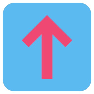 Düz yukarı ok vektör simgesi kare