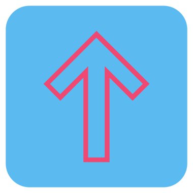 Düz yukarı ok vektör simgesi kare