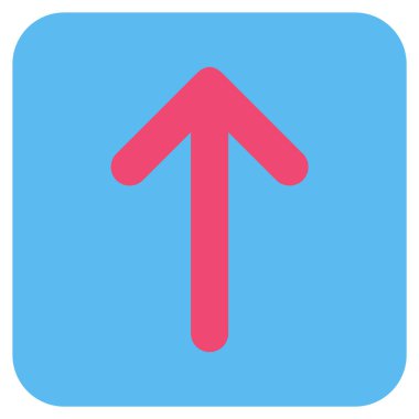 Düz yukarı ok vektör simgesi kare