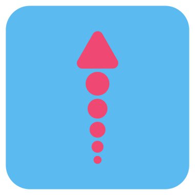 Düz yukarı ok vektör simgesi kare