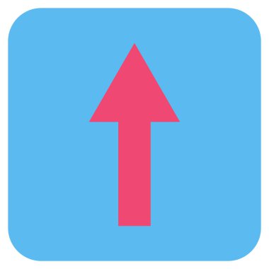 Düz yukarı ok vektör simgesi kare