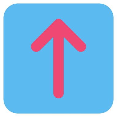 Düz yukarı ok vektör simgesi kare