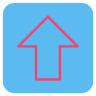 Düz yukarı ok vektör simgesi kare