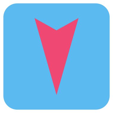 Vektör simge düz aşağı ok ucu kare