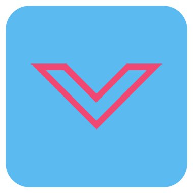 Vektör simge düz aşağı ok ucu kare