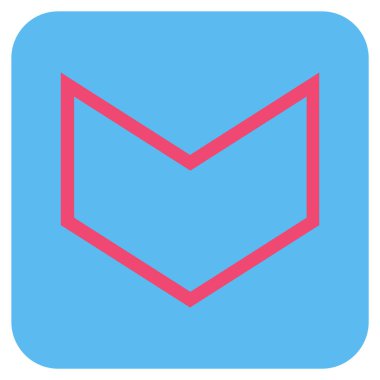 Vektör simge düz aşağı ok ucu kare