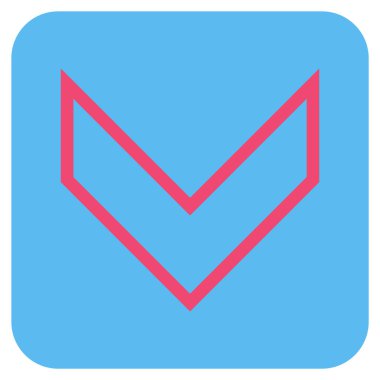 Vektör simge düz aşağı ok ucu kare