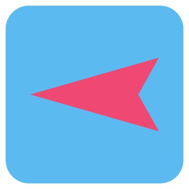 Vektör simge düz sol ok ucu kare